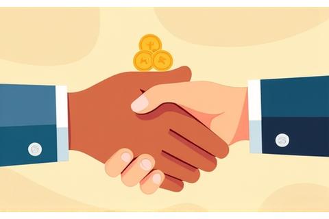 Ilustración de mano entregando dinero, simbolizando microcréditos
